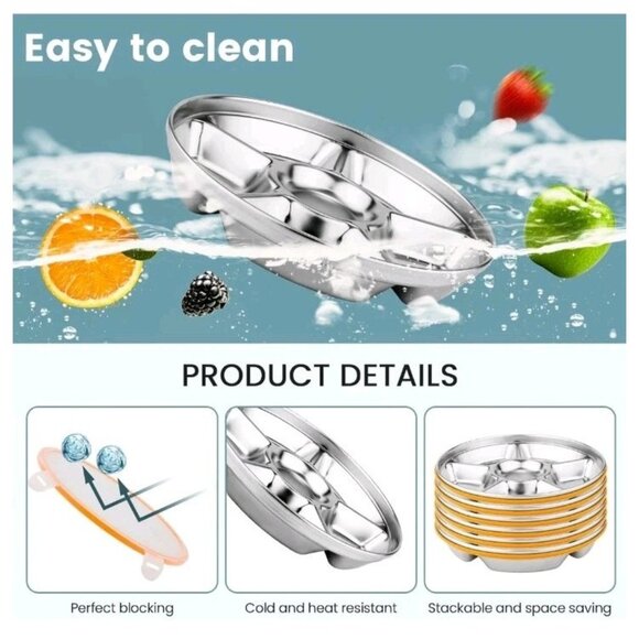 Divided Serving Tray with Lid, Stainless Steel Veggie Tray with Plastic Lid - Picture 7 of 7